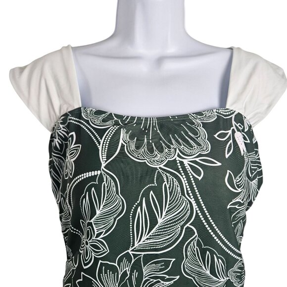 B2prity Womens XL Retro One-Piece Swimsuit Square Neckline & Floral Print Beach - Picture 5 of 8